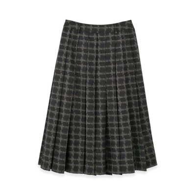 FRAGMENT x CLANE Wall Graphic Pleats Skirt "Black"