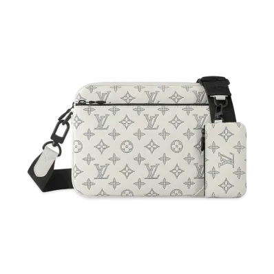 Louis Vuitton Trio Messenger Monogram Shadow "Blanc"