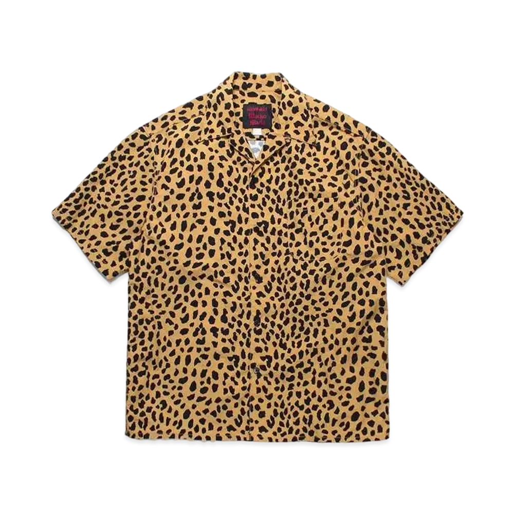 WACKO MARIA Gramicci / Leopard Open Collar Shirt "Beige"