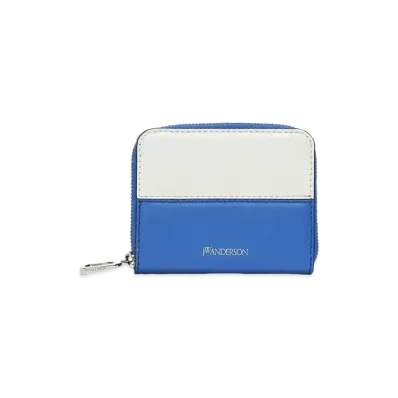 JW ANDERSON JWA Pull Leather Coin Wallet "Blue/White"