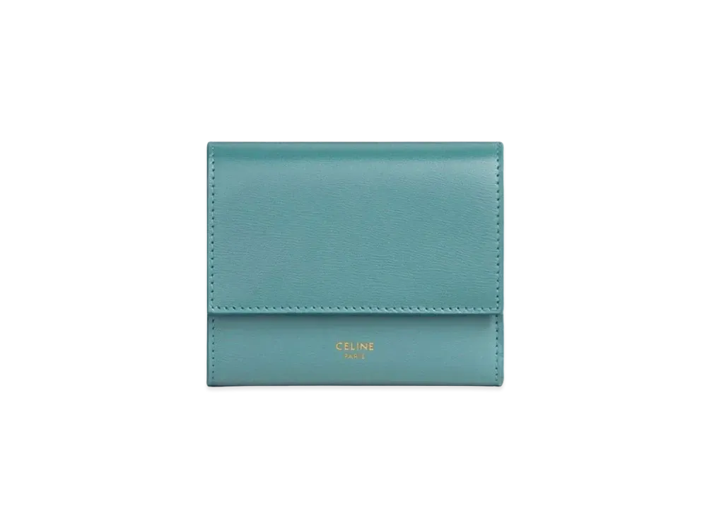 CELINE Small Trifold Wallet in Smooth Calfskin "Greensmok"