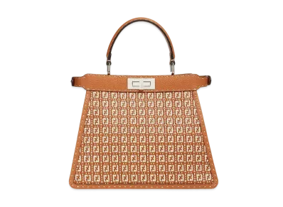 FENDI Peekaboo Iseeu Medium Braided Leather Bag "Brown/Pink"