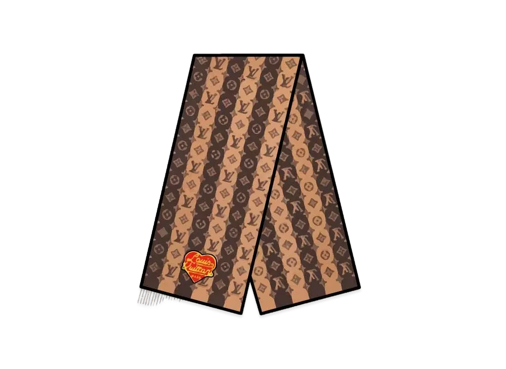 LOUIS VUITTON ルイヴィトン リボン ストライプ スカーフ シルク ルイ