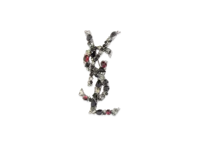 Saint Laurent Women's Embellished Metal Cassandre Pin "Multicolour"