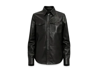 Bottega Veneta Women's Leather Shirts "Black"