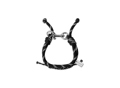 BALENCIAGA Malibu Cord Bracelet "Black/White/Shiny Silver"