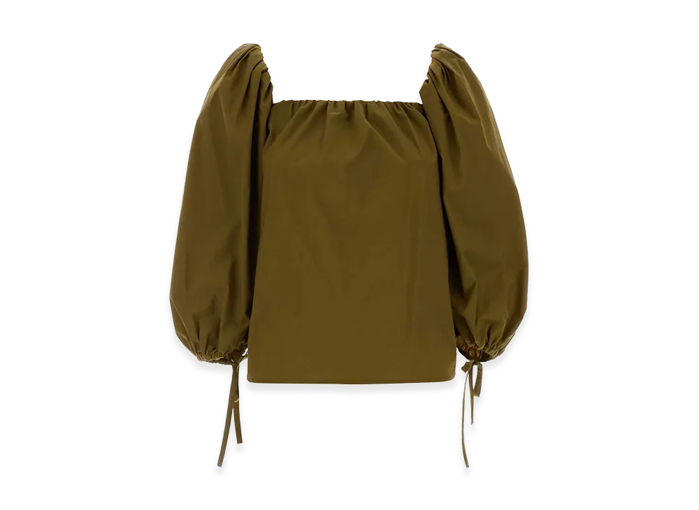 Saint Laurent Women's Jersey Blouse "Green/Olive Green"