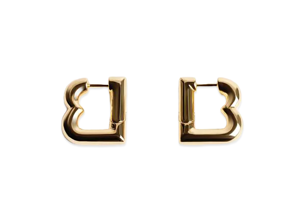 BALENCIAGA Women's Eisa B XS Earrings "Shiny Gold"