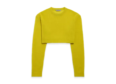 BALENCIAGA Women's Cropped Crewneck "Dark Yellow"