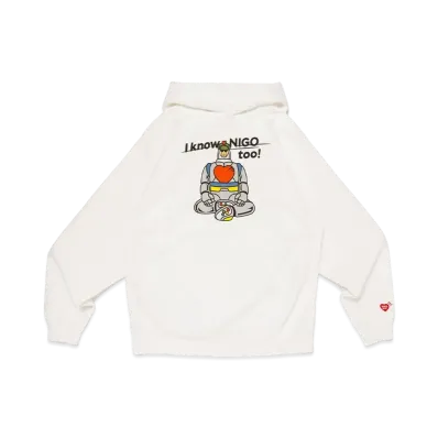 HUMAN MADE x I KNOW NIGO TOO Heavyweight Hoodie "White"