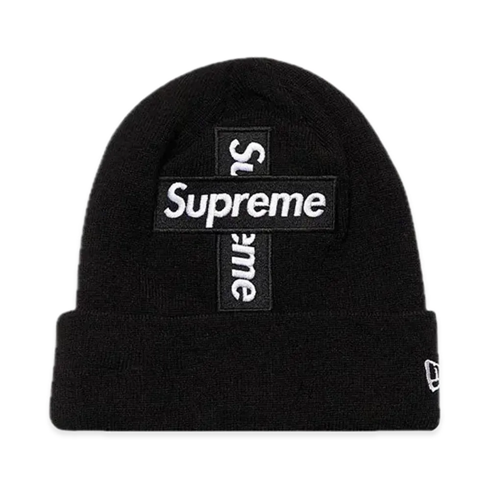 Supreme New Era Cross Box Logo Beanie "Black"