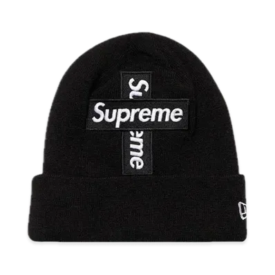 Supreme New Era Cross Box Logo Beanie "Black"