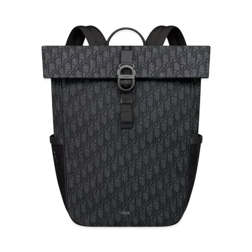 Dior 8 Roll Top Backpack Dior Oblique Jacquard "Black"