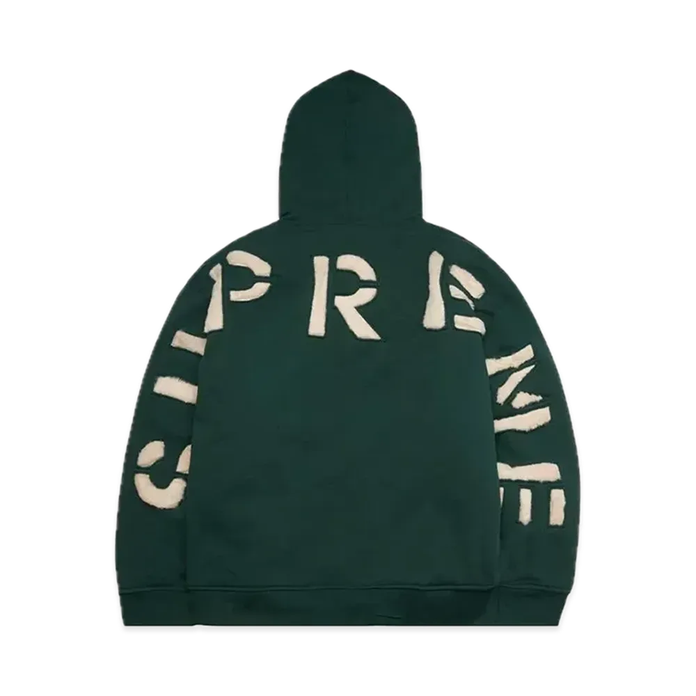 Supreme Faux Fur Lined Zip Up Hooded Sweatshirt "Dark Green"