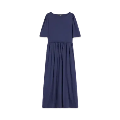 Max Mara Snack Pure Cotton Jersey Dress "Navy"