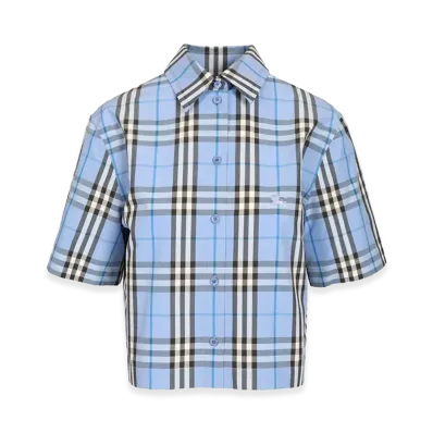Burberry Women's Embroidered Cotton Shirt "Lightblue"