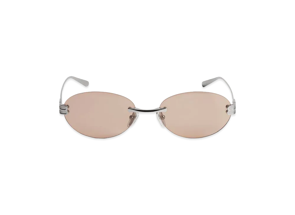 BALENCIAGA Gossip Oval AF Sunglasses "Dark Ruthenium/Brown"