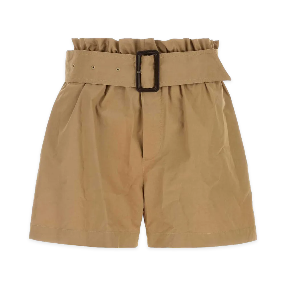 Saint Laurent Women's Poplin Shorts "Brown/Camel"