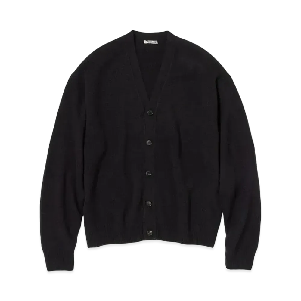 AURALEE Baby Cashmere Knit Cardigan "Top Black"