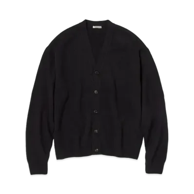 AURALEE Baby Cashmere Knit Cardigan "Top Black"