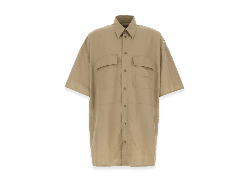 BALENCIAGA Tech Fabric Oversize Shirt "Beige/Cappuccino"