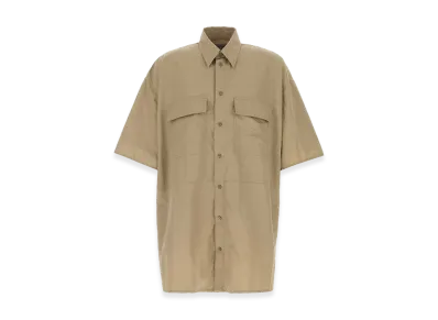 BALENCIAGA Tech Fabric Oversize Shirt "Beige/Cappuccino"
