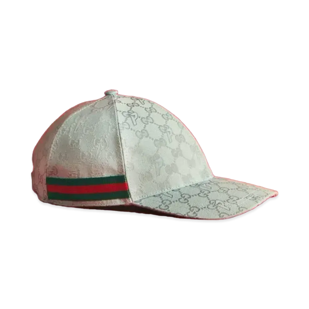 PALACE GUCCI GG-P Canvas Baseball Hat "Pale Blue"