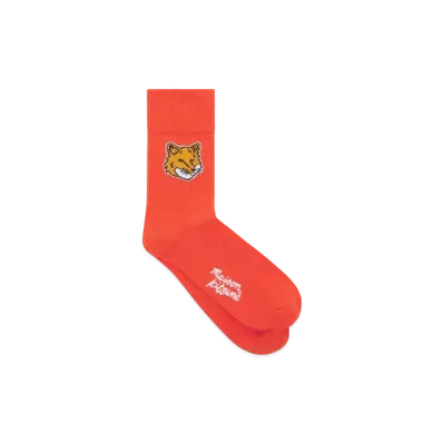 Maison Kitsune Foxhead Socks "Wild Strawberry"