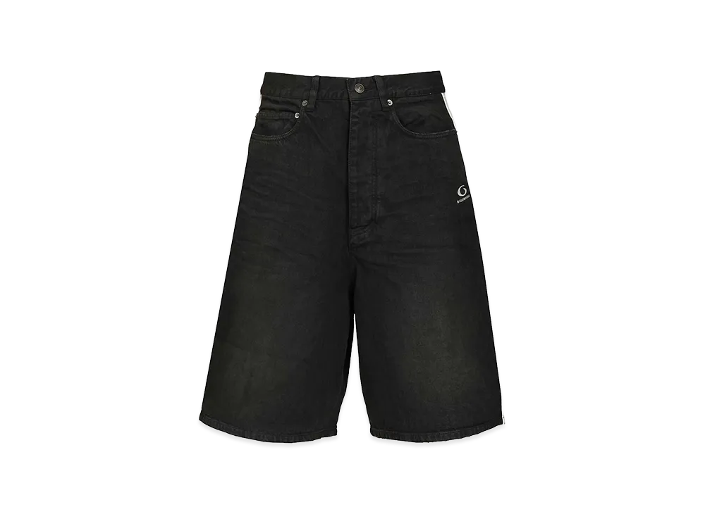 BALENCIAGA Piping Short Organic Japanese Denim "Black"