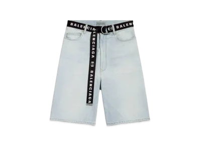 BALENCIAGA Shorts with Belt "Light Blue"