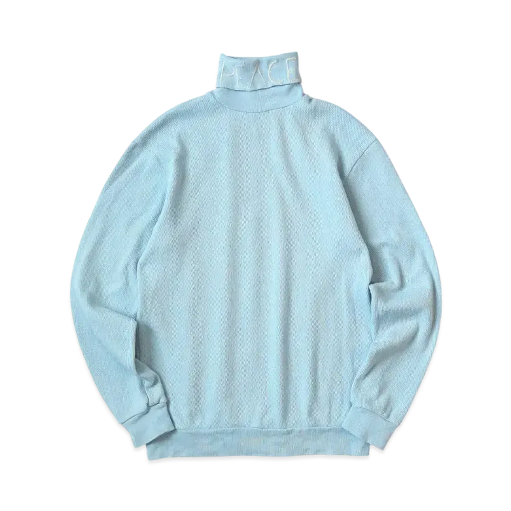 KAPITAL Waffle High Neck Long Tee "Light Blue"