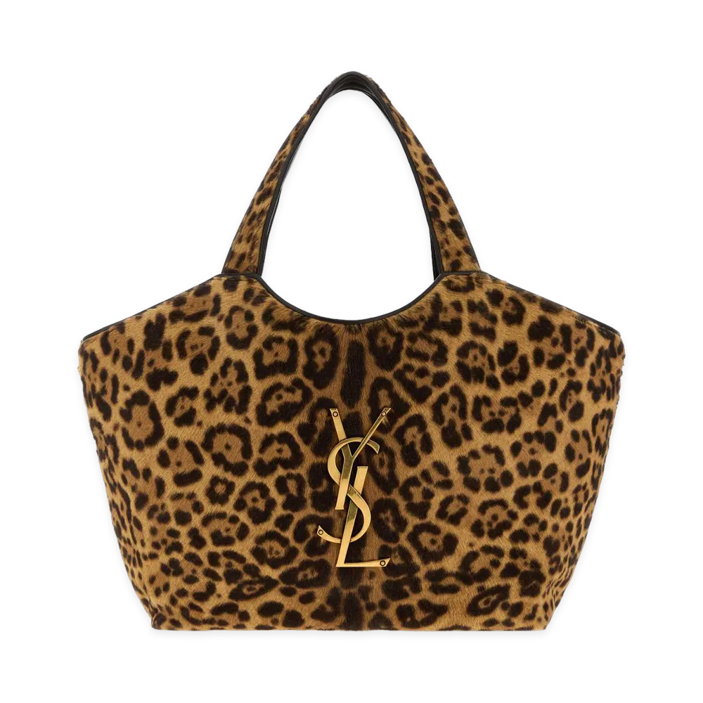 Saint Laurent Women's Printed Calf Hair Medium Icare Shopping Bag "Mantonaturchicoco"