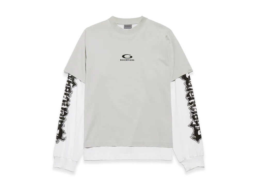 BALENCIAGA Hybrid Double T-Shirt "Light Grey/White"