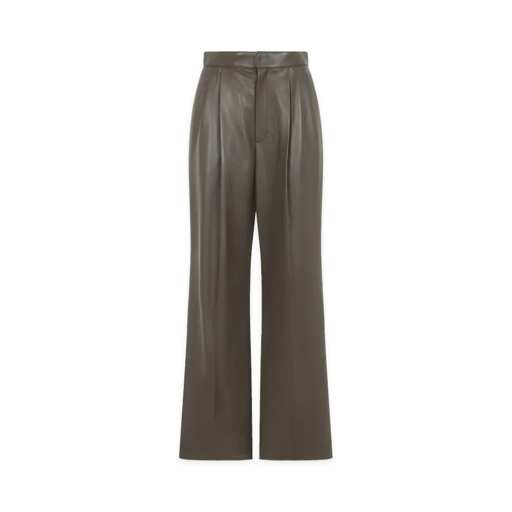 Bottega Veneta Women's Wader Soft Leather Pants "Wader Green"