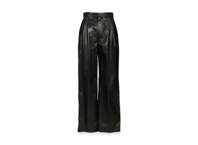 Bottega Veneta Women's Shiny Leather Trousers "Black"