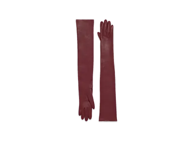 BALENCIAGA Women's Long Gloves "Burgundy"