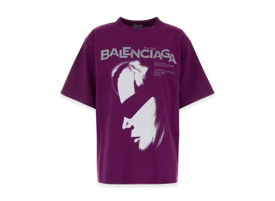 BALENCIAGA Women's Cotton Oversize T-Shirt "Purple"