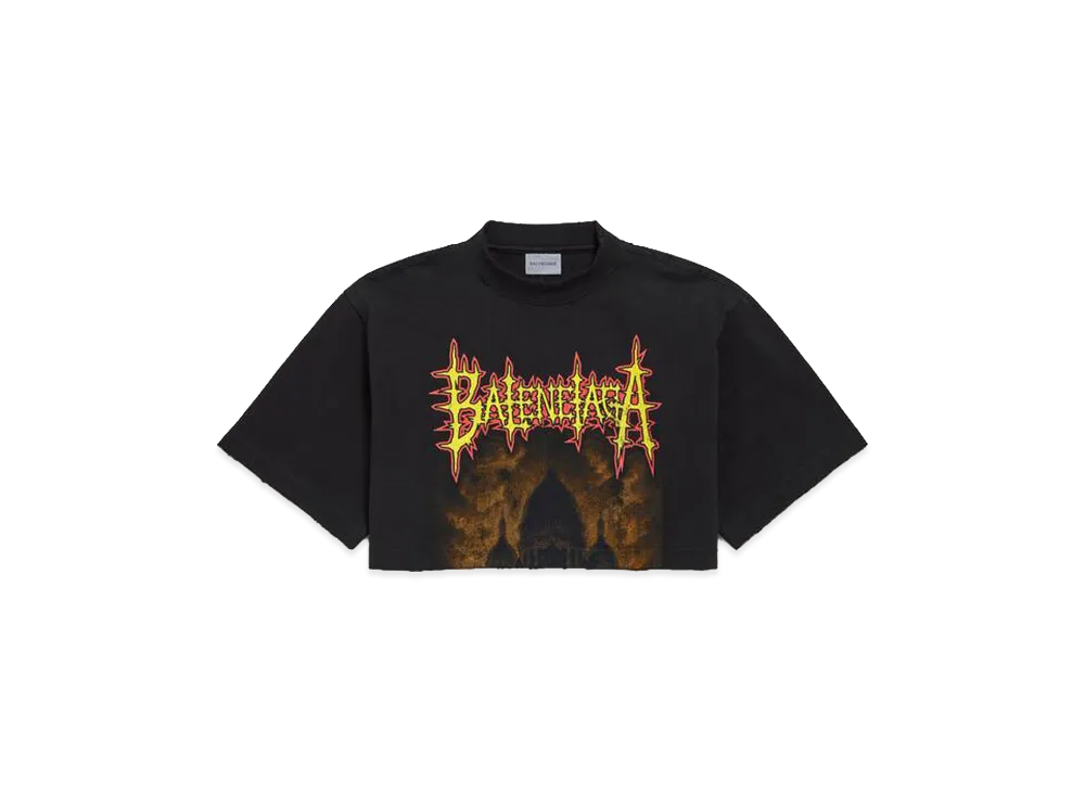 BALENCIAGA Women's Sacre Coeur Cropped T-Shirt "Black"