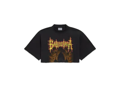 BALENCIAGA Women's Sacre Coeur Cropped T-Shirt "Black"