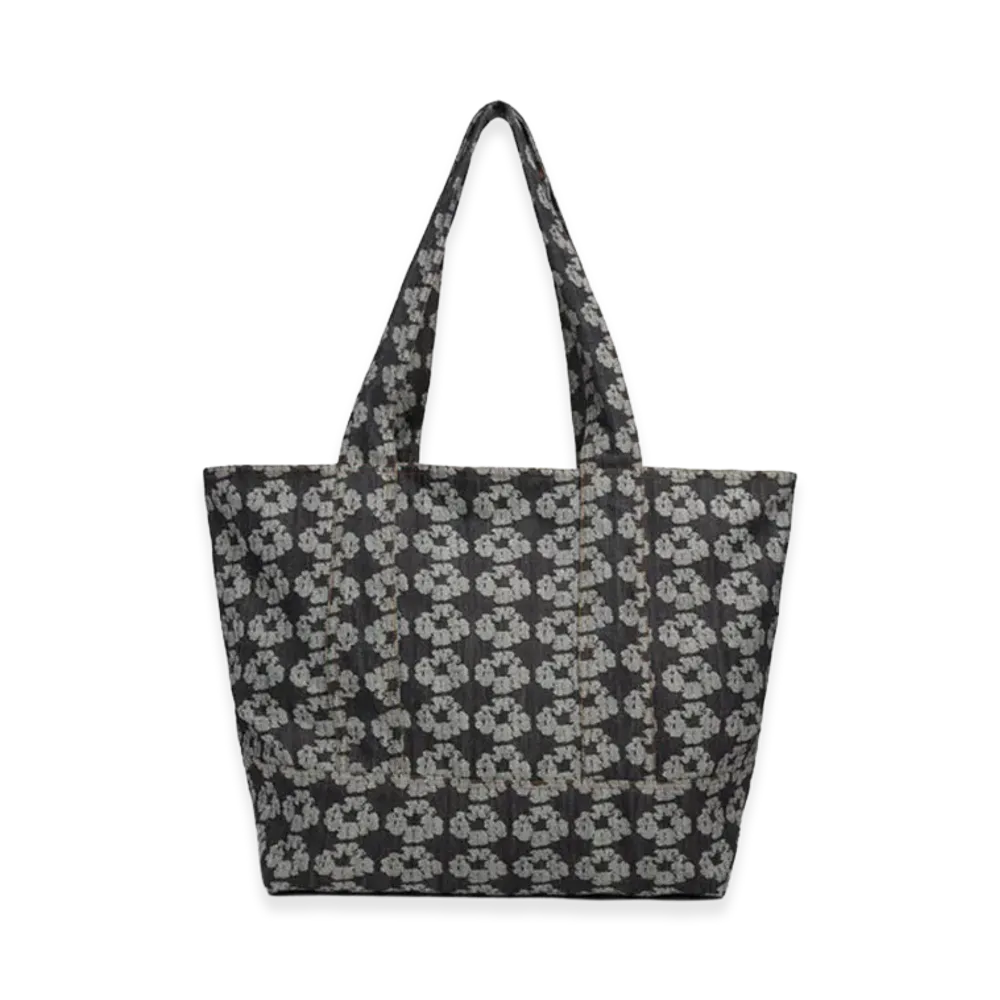 DENIM TEARS Jacquard Wreath Denim Tote Bag "Dark Wash"