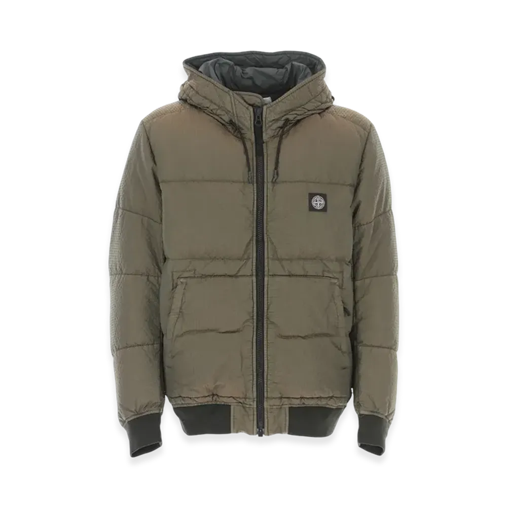 Stone Island 42634 Seersucker Nylon Down Smock Jacket - 20FW "Dark Green"