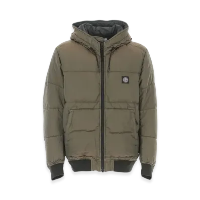 Stone Island 42634 Seersucker Nylon Down Smock Jacket - 20FW "Dark Green"