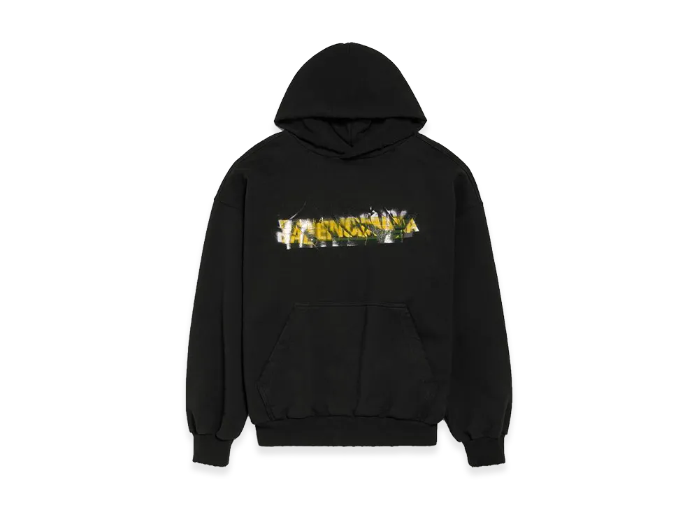 BALENCIAGA Messy Spray Hoodie Medium Fit "Black"