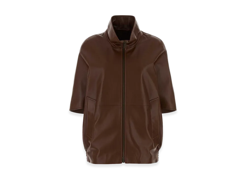 BALENCIAGA Women's Leather Jacket "Brown"