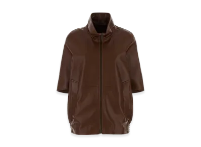 BALENCIAGA Women's Leather Jacket "Brown"