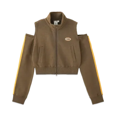 X-Girl Off The Shoulder Track Jacket "Brown"