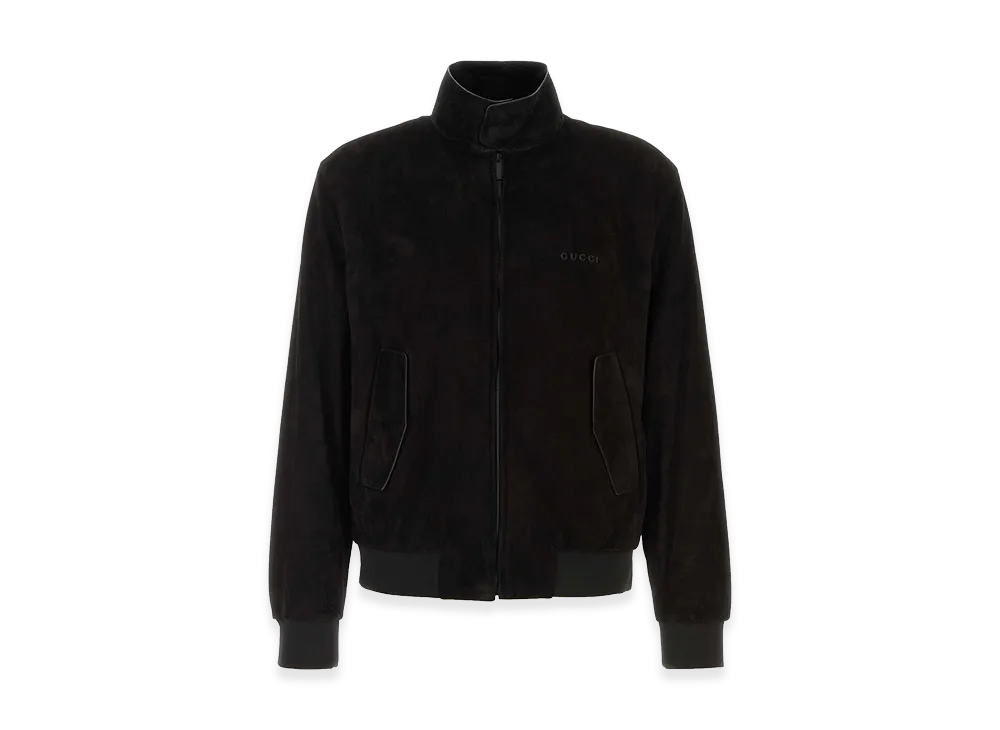 GUCCI Suede Bomber Jacket "Black"