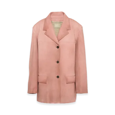 PRADA Women's Suede Jacket "Petal Pink"