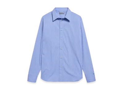 BALENCIAGA Women's Striped Poplin Shirt In Ultrafine Technical Poplin "Blue"