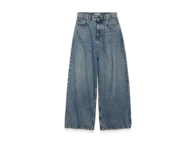 BALENCIAGA Women's Low Crotch Baggy Jeans "Dirty Effect Vintage Blue"